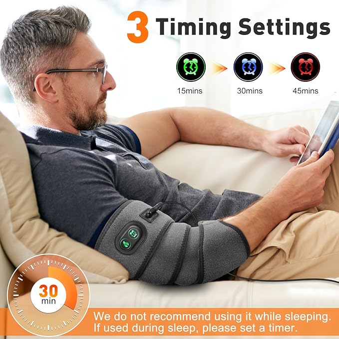 Arm Heating Pad, Extra Long Electric Heating Strap, Heated Wrap Around Wrist Brace, for Hand, Arm, Knee, Ankle, 4 Heat Levels & 3 Auto-Shutoff Timers, with 78" Long Power Cord