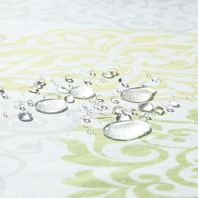Fabric Shower Curtain 78 Inches Long, Green Yellow Grey Boho Medallion Print Shower Curtains for Bathroom, 72" W x 78" H