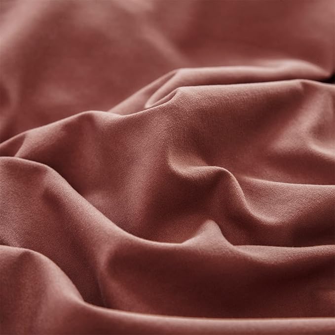 Cottonight Brick Red Comforter Set - Twin Size, 3 Piece Breathable Soft Comforter, Quilts, Blanket - Dark Red Bedding Set for Adults, Teens, Kids, Hotel Quality