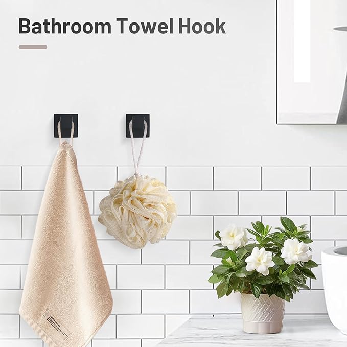 YACVCL 5 Pieces Matte Black Bathroom Hardware Set Towel Bar Set for Bathroom, Stainless Steel Towel Holder Set Wall-Mounted Bathroom Accessorie Set,23.6 Inch