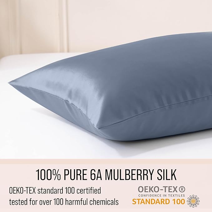 Bella Coterie Luxury Silk Pillowcase for Hair and Skin | 30 Momme | 100% Pure 6A Mulberry Silk | Super Soft | Perfectly Plush [King, Cobalt]