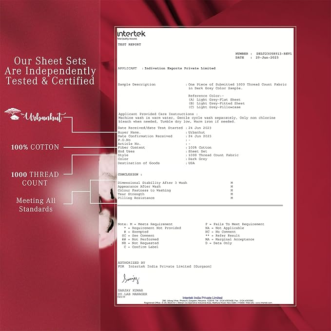 URBANHUT 1000 Thread Count Damask Striped Queen Bed Sheets Egyptian Cotton Sheet Set, Long Staple Soft & Breathable, 4 Pc Bed Sheet Sets, Luxury Hotel Sateen Sheets Fits 16" Deep Pocket - Burgundy