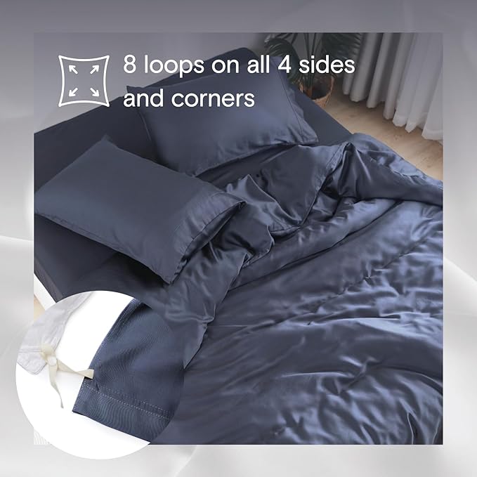 DOZ Duvet Cover Set, 100% Viscose derived from Bamboo, Organically Grown, Buttery Soft, Cooling Duvet Covers, High GSM, 1 Duvet Cover and 2 Pillowcases, 106"x90" (Sapphire, King/Cal King)