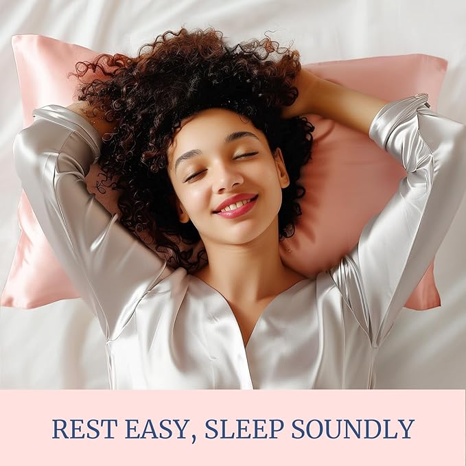 BEDELITE Satin Pillowcase for Hair and Skin, Super Soft and Cooling Similar to Silk Pillow Cases 2 Pack with Envelope Closure, Gift for Women Men(20"x26" Standard Size, Coral)
