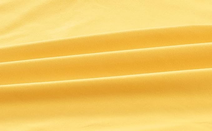 Sheets & Beyond Wrap Around Solid Microfiber Luxury Hotel Quality Fabric Bedroom Gathered Ruffled Bedding Bed Skirt 14 Inch Drop (Full, Yellow)