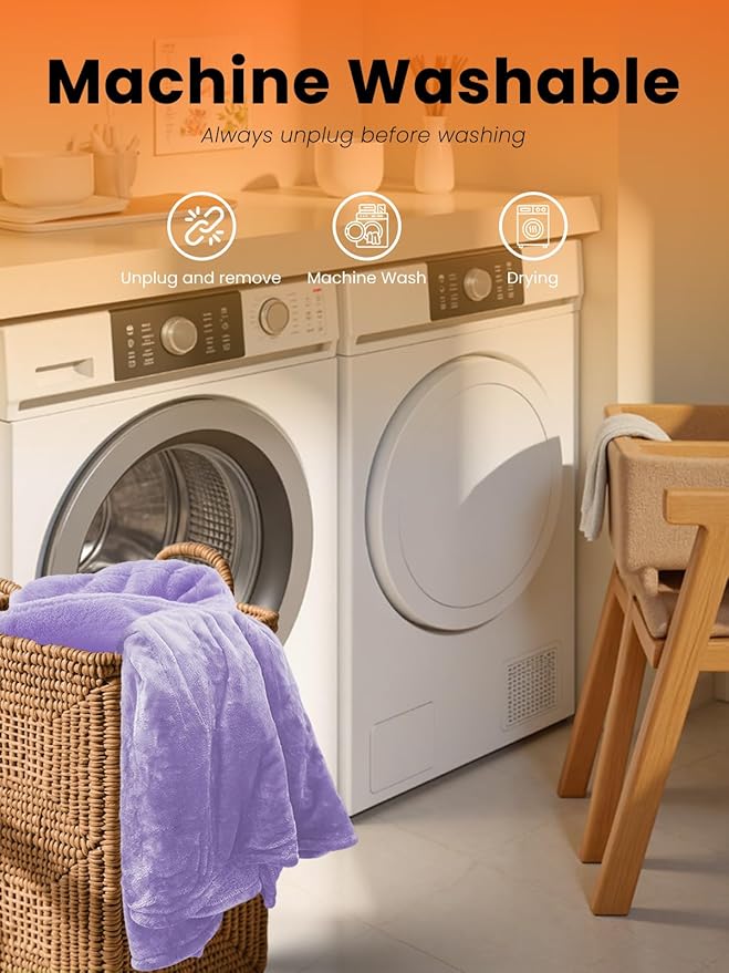Electric Heated Blanket King, Ultra‑Cozy Premium Flannel & Sherpa, Even Heat Distribution & Stable Temp, 1–10H Auto‑Off, 8 Temps (86–125.6°F), Overheat Protection, Ideal Gifts for Grandma