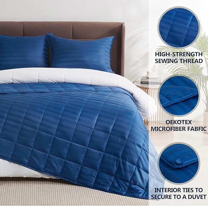 Weighted Blanket King Size (88"x104" 25lbs),Ultra Soft and Cozy Cooling Weighted Blanket King Size for Adult,Heavy Blanket with Machine Washable Soft Blanket, Navy Blue