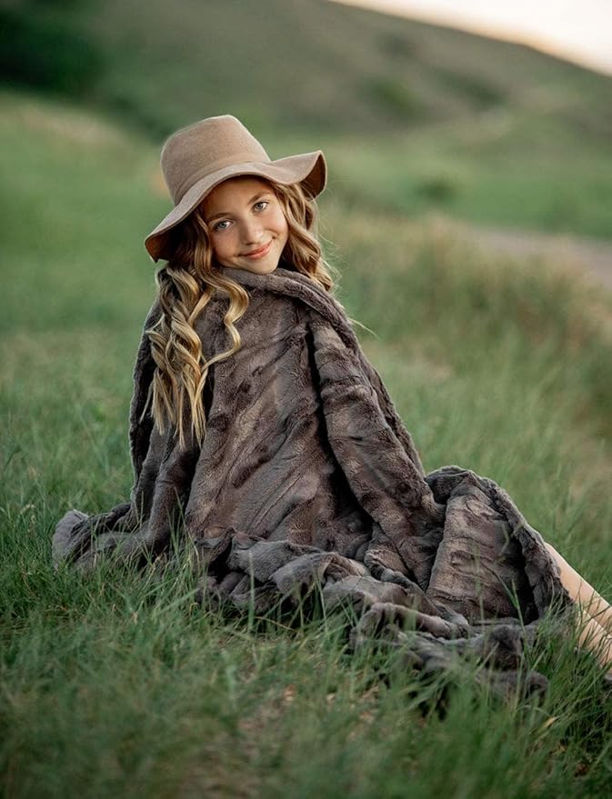 Minky Couture Premium Solid Color Blanket - Soft, Warm, Cozy, Comfortable, (Adult, Sorbet Charcoal)