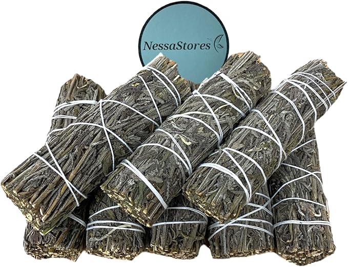 NessaStores 16 Dried Lavender Smudge Sticks, 4 Inch Hand Tied, All Natural, Ethically Sourced for Home Cleansing, Stress Relief, & Clearing Negative Energy. JC-144