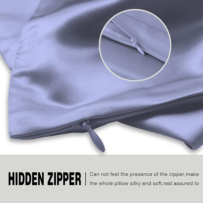 Silk Pillowcase for Hair and Skin,Soft,Breathable and Sliky 100% Silk Pillowcases King Set of 2,Both Sides Natural Mulberry Silk Pillow Cases with Hidden Zipper(King Size 20"X 36",2pcs)