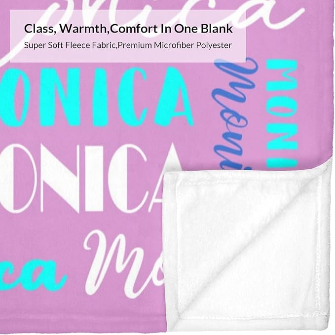Name Blanket Personalized Blanket for Adult Kids Flannel Customize Throw Blanket Custom (Color 27, 60 x 80 Inches)