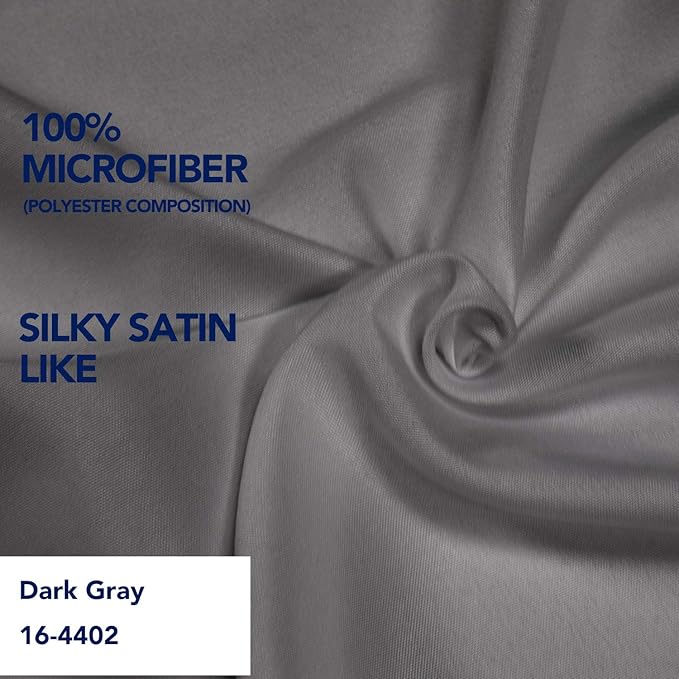 PureFit Wrap Around Ruffled Bed Skirt with Adjustable Elastic Belt - 22 Inch Drop Easy to Put On, Wrinkle Free Bedskirt Dust Ruffles, Bed Frame Cover for Twin,Twin XL and Full Size Beds, Dark Gray