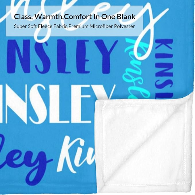 Name Blanket Personalized Blanket for Adult Kids Flannel Customize Throw Blanket Custom (Color 25, 40 x 50 Inches)