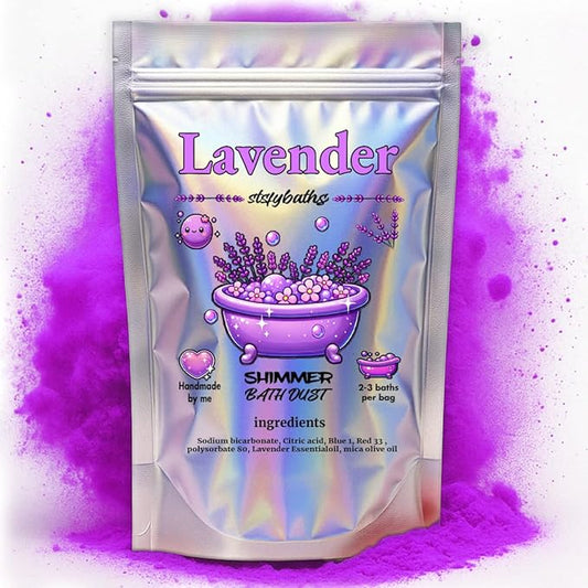 Purple Lavender Shimmer Bath Bomb in A Bag - Handmade Scented Bath Bombs for Women,Kids and Men - Bulk Bathbomb Fizzies Perfect for Boys and Girls All Ages (Small, Purple)