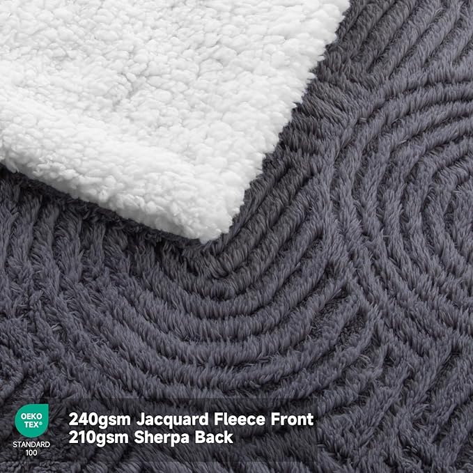 Heated Blanket Full Size - 72"x84" Cozy Soft Jacquard Heating Blanket with 4 Heat Levels & 10 Hours Auto-Off, Jacquard Fleece, Overheating Protection, Warm Gifts, Grey