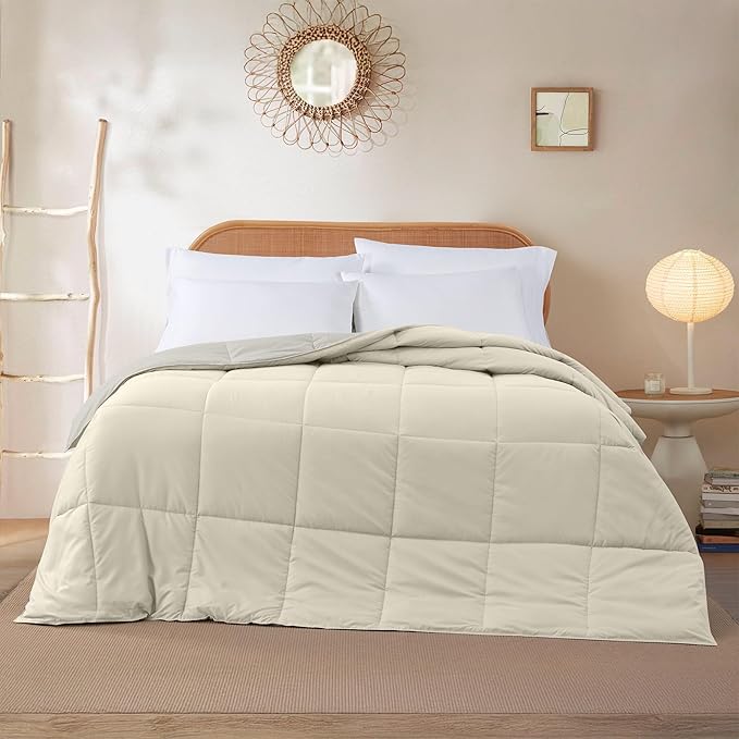 Modern Threads Down Alternative Reversible Comforter Ivory/Taupe California King