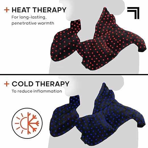 Sharper Image Heated Neck & Shoulder Wrap - Microwavable Warm & Cooling Plush Pad, Scented Aromatherapy (100% Natural Lavender & Herb Spa Blend), Pain Tension Headache Relief Therapy, Gift for Women