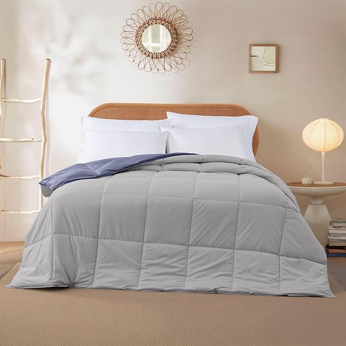 Modern Threads Down Alternative Reversible Comforter Deep Blue/Silver Twin