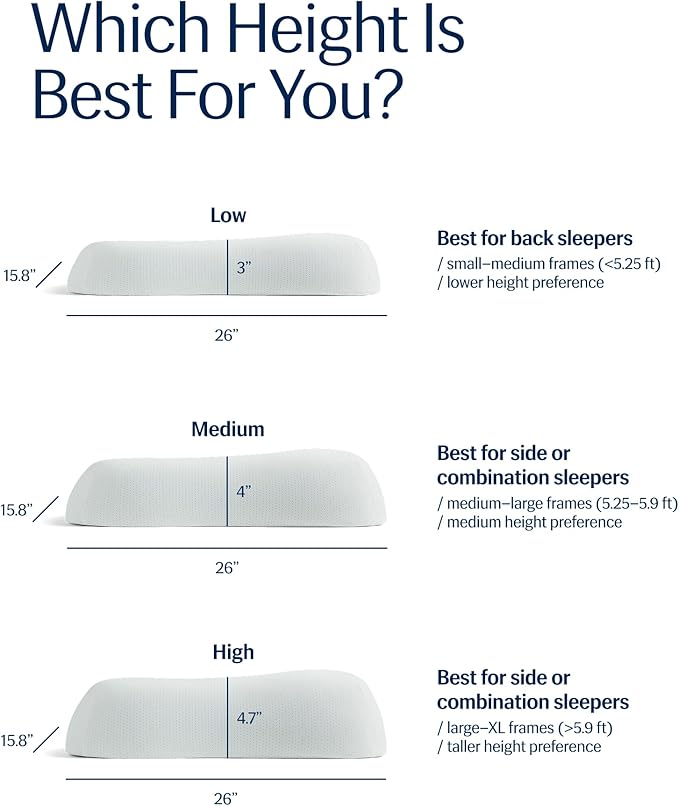 REST® Evercool® Cooling Pillow, Set of 2, Instant Cool-to-Touch Shell Fabric & Breathable Silicone Sponge Core for All-Night Temperature Regulation & Ergonomic Support, High, Light Gray