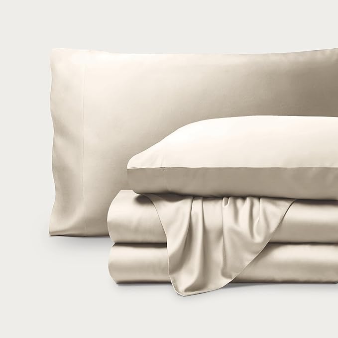 Bare Home 100% Rayon Made from Bamboo King Sheet Set - 4 Piece Bedding Set - Deep Pockets - Breathable - Easy Fit - Bedding Sheets & Pillowcases (King, Sand)
