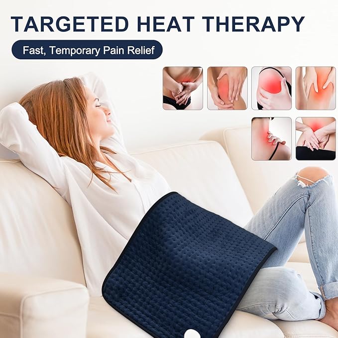 Heating Pad for Back Pain Relief 17"x33" Large, Moist Dry Heat Options, XL Electric Heating Pads, 9 Heat Settings, Machine Washable, Auto-Off, Gifts for Women, Mom, Men