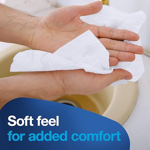 Tork Xpress Soft Multifold Hand Towel White with Grey Leaf Print, Absorbent, 189 Towels Per Pack, 16 Packs, Fits H2 Towel Dispensers