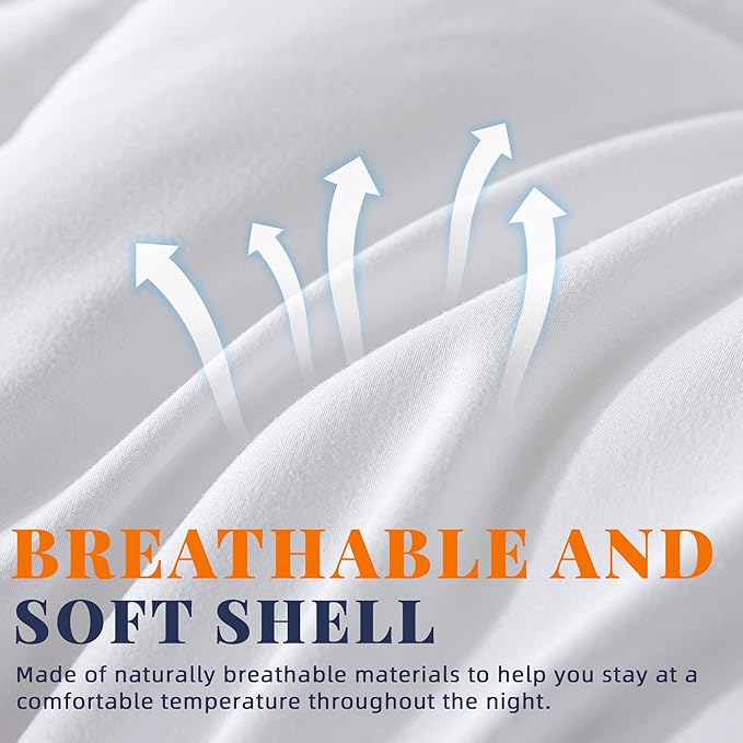 Cosybay Down Alternative Comforter (White, Twin) - All Season Soft Quilted Twin Size Bed Comforter - Duvet Insert with Corner Tabs - Winter Summer Warm Fluffy, 64x88 inches