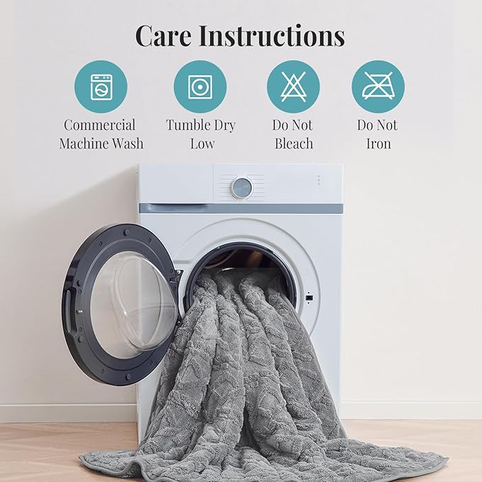 Topblan Weighted Blanket Full Size 15 Pounds, Soft Weighted Blanket with Doubled-Sized Shaggy Sherpa, Jacquard Knitted Stylish Warm Weighted Blankets Throw for Better Sleep, Grey, 48 x 72 inches
