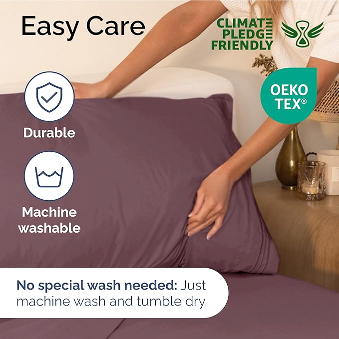 Twin XL Size 3 Piece Sheet Set - Extra Soft, Breathable & Cooling Sheets - Hotel Luxury Durable Bed Sheets for Women & Men - Deep Pockets, Easy-Fit & Wrinkle-Free Sheets - Cool Plum Oeko-Tex Sheets