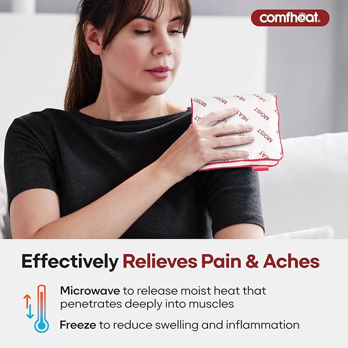 Small Heating Pad Microwavable with Cotton Washable Cover 11x6.3 Lavender Heat Pad for Pain Relief, Natural Fillings Moist Warm Compress, Microwave Hot Pack for Muscles, Joints