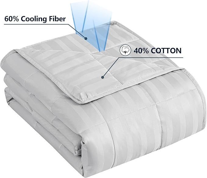 Weighted Blanket Kids (40"x60" 7lbs),Ultra Soft and Cozy Cooling Weighted Blanket Kids,Heavy Blanket with Machine Washable Soft Blanket, Light Grey