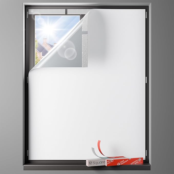 Sumobaby Blackout Curtains for Bedroom 42"x60" Portable No Drill Black Out Window Cover with Upgraded Hook&Loop Tapes,100% Blackout Shades,Thermal Insulated Blinds for Bedroom,Nursery(1 Panel,White)