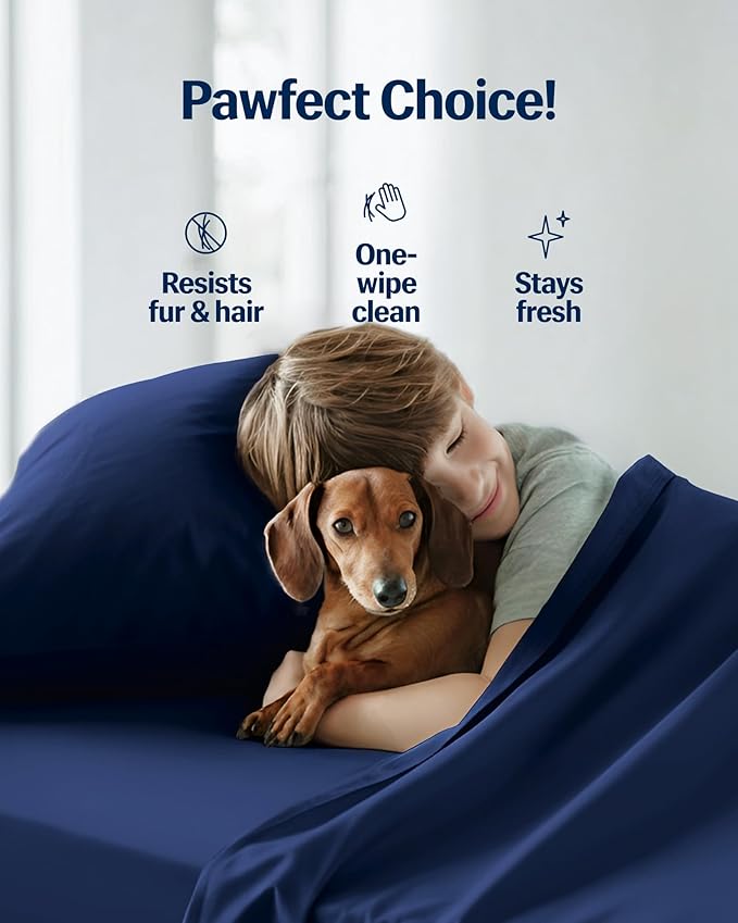 REST® Evercool®+ Starter Sheet Set, Cali King, Blue, Breathable Bed Sheet for Hot Sleeper and Night Sweats, with Pillowcases, Ionic+ Self-Cleaning Silver Yarn for Sensitive Skin, 3PCS No Flat Sheet