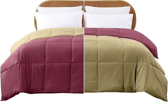 Modern Threads Down Alternative Reversible Comforter Red/Beige King