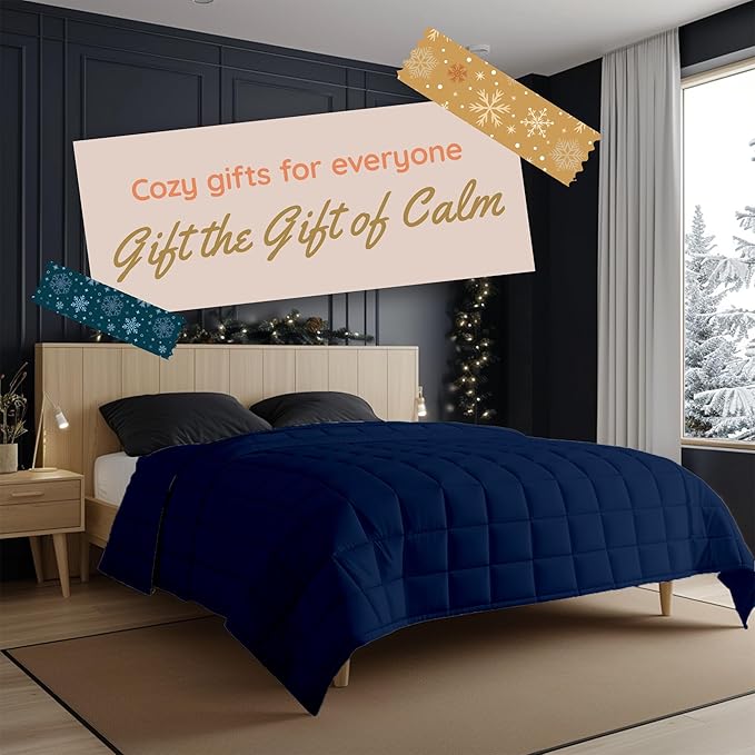 HomeSmart King Size Weighted Blanket 20 lbs – Oversized Heavy Blanket for Adults, 104x92, Navy