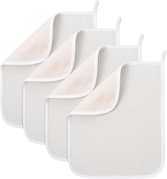 4PCS Exfoliating Wash Cloth, Exfoliating Cloth Nylon Cotton Loofah, Body Scrub Cloths for Men Women Clean