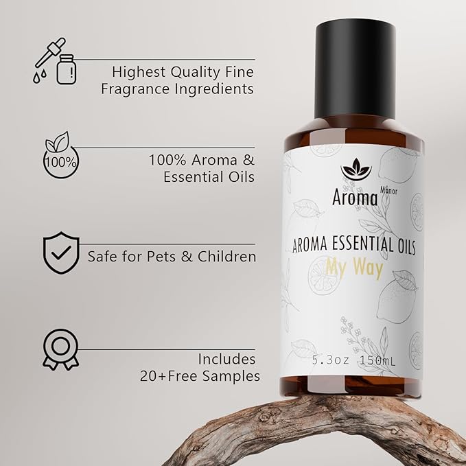 Hotel Scent Essential Oil - My Way - Luxury Hotel Inspired Home Aromatherapy Diffuser Oil - Lemon, Bergamot, Orange Blossom- for Diffuser, Humidifier, Ultrasonic, Reed - 150ML