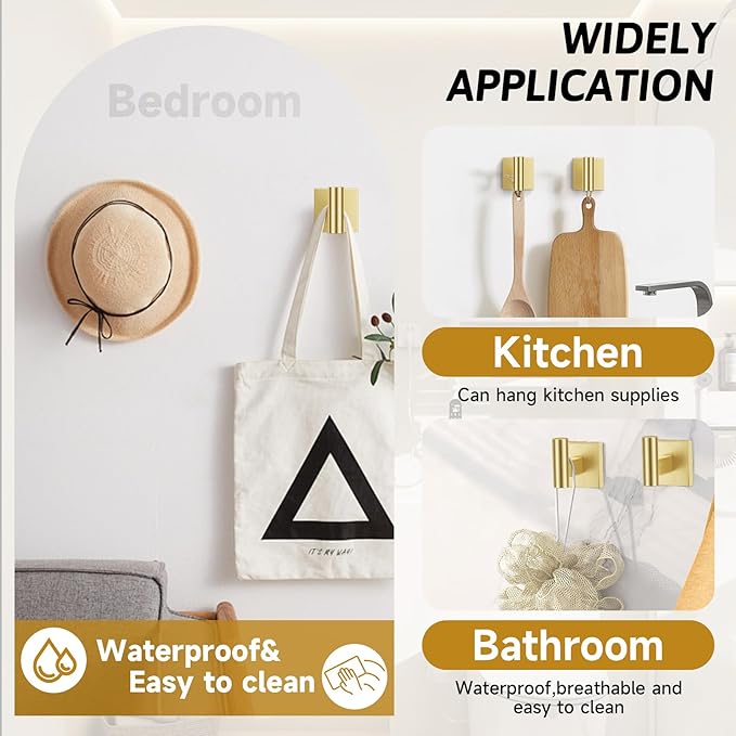 Brushed Gold Toilet Paper Holder Towel Bar Set, 5 Pieces Bathroom Hardware Accessories Set, 23.6 Inch Stainless Steel Towel Racks for Bathroom Wall Mounted