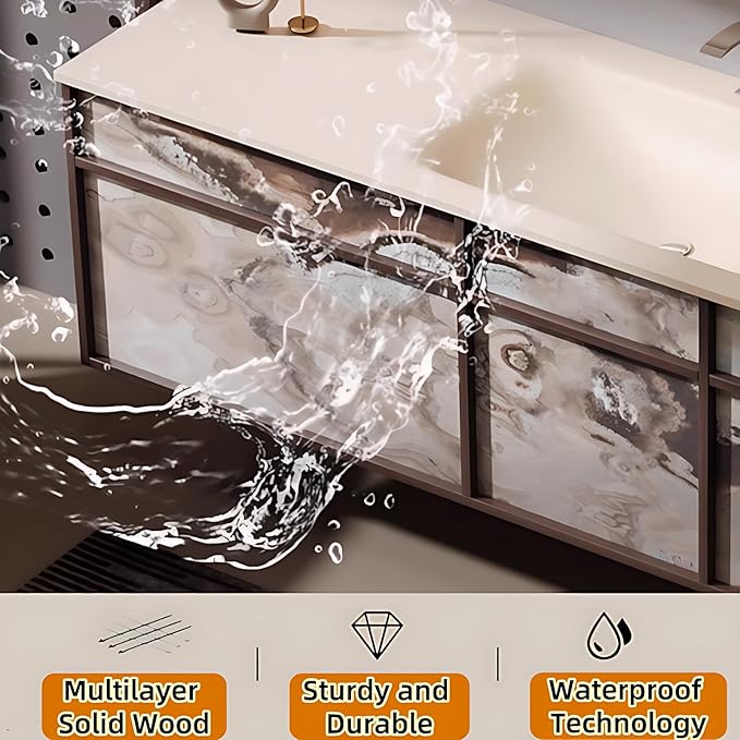 60in Bathroom Vanities Set - Bathroom Vanity with Sink, Tall Storage, Smart Defogging Mirror, Integrated Sink & 2 Large Drawer | Floating Cabinet