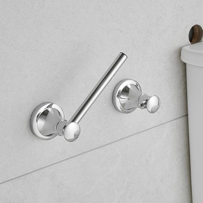 Hoimpro Wall Mounted Rustproof Chrome Toilet Tissue Paper Holder Bathroom Accessories Toilet roll Paper Hanger