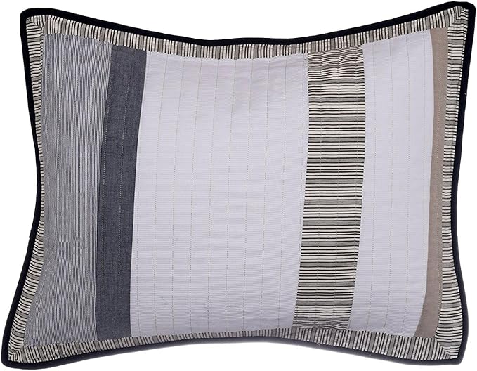 Nautica - Twin Quilt, Cotton Reversible Bedding, Home Decor for All Seasons (Tideway Tan/Grey, Twin)