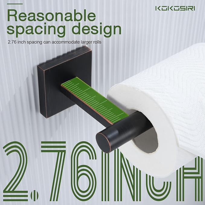 KOKOSIRI Toilet Paper Holder Oil Rubbed Bronze for Bathroom Kitchen Roll Holder Hold Mega Rolls Stainless Steel, 2 Pack, B2005ORB-2P