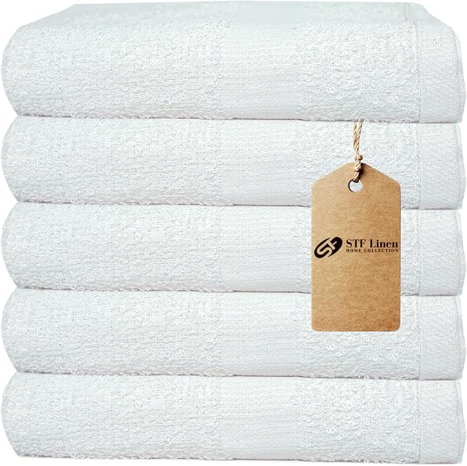 (Pack of 12 White Bath Towels Bulk 24x48 Inches - Economy Cheap Bath Towels for Commercial Uses, Gym, Salon, Spa & Hair -Lightweight Bath Towels Quick Drying -Bath Towels Sets Bulk