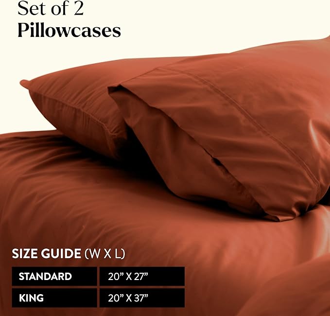 Miracle Made® Extra Luxe Cool It Tech Pillowcases (Terracotta, King/Cali King)