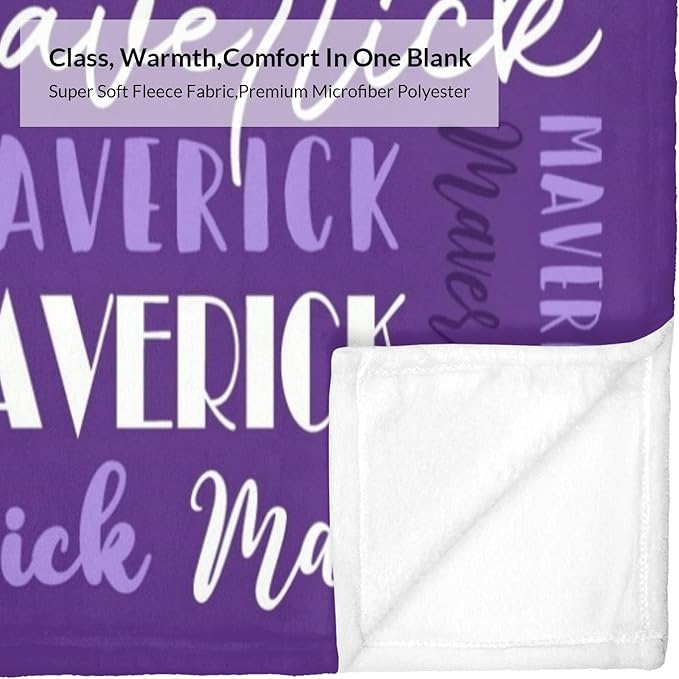Name Blanket Personalized Blanket for Adult Kids Flannel Customize Throw Blanket Custom (Color 17, 50 x 60 Inches)
