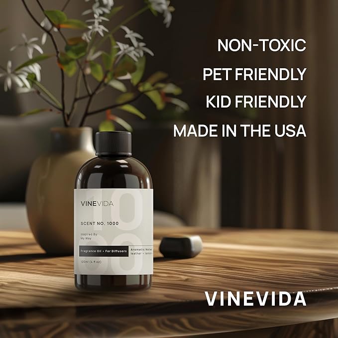 VINEVIDA [Gallon (128 Fl Oz)] Caribbean Teakwood Fragrance Oil for Cold Air Diffusers, Essential Oils for Diffuser Oil Refill & Air Freshener Room Spray