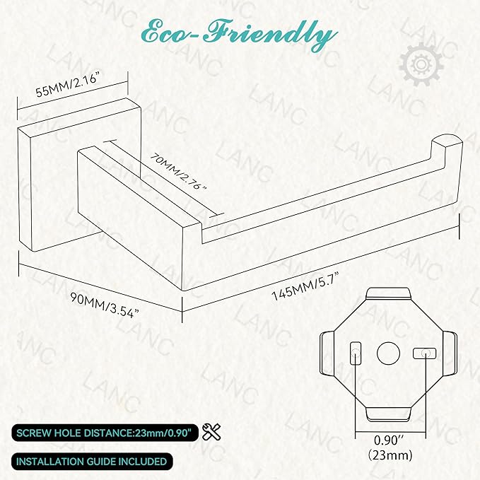 LANC Bathroom Toilet Paper Holder, Brushed Nickel Toilet Paper Roll Holder Wall Mounted for Kitchen Washroom Modern Toilet Tissue Roll Holder Dispenser 304 Stainless Steel Right, A8807BN