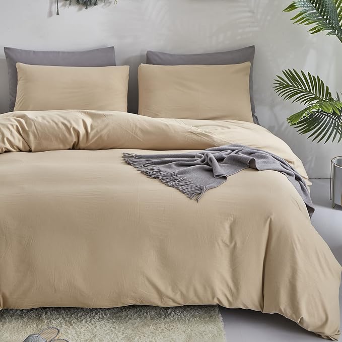 Cottonight Khaki Comforter Set California King Bedding Set Women Men Taupe Sand Color Blanket Quilts Soft Breathable Modern Solid Champagne Comforter Set for Cal King Bed