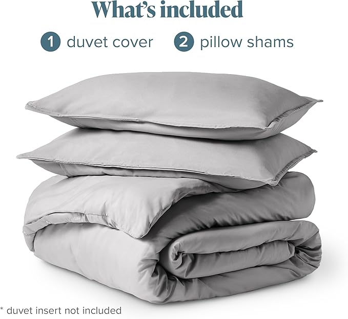Bare Home Bedding Duvet Cover King Size - Premium 1800 Super Soft Collection - Lightweight, Cooling - Soft Breathable Bedding Duvet Cover (King, Light Grey)