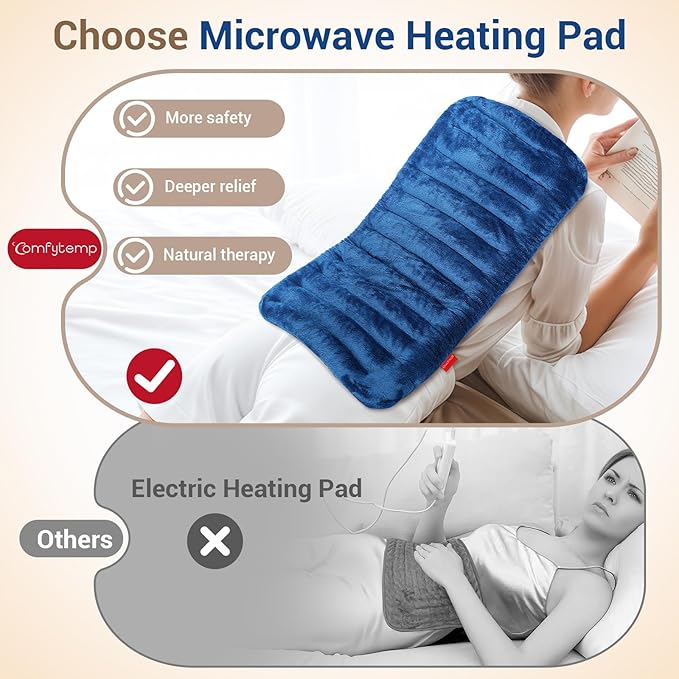 Comfytemp Large Microwave Heating Pad for Back, Neck Shoulders, FSA Eligible HSA Store, 12"x22" 3.6LB Microwavable Moist Heating Pads for Period Cramps, Warm Compress Christmas Gifts for Women Elderly